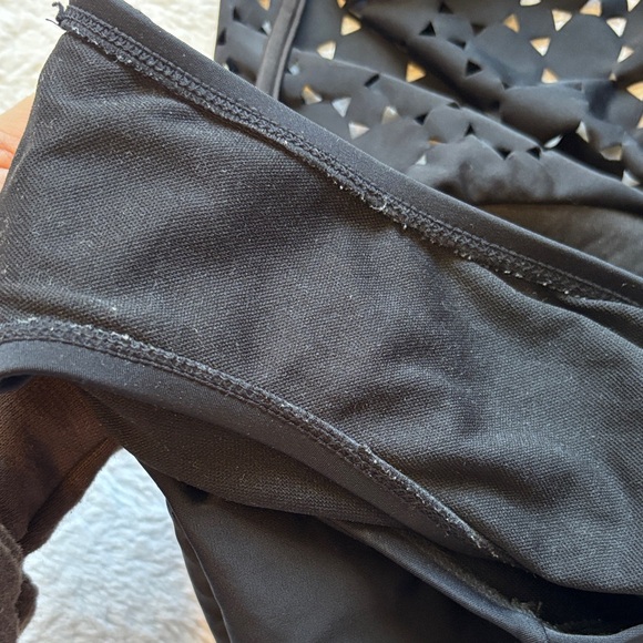 Black Strapless Ruffled One-Piece Swimsuit - Picture 8 of 8